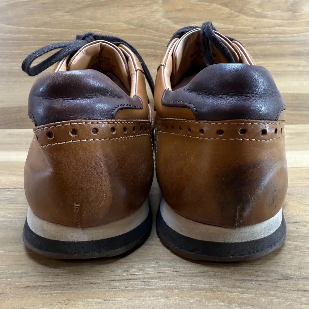 Johnston & Murphy Mens Dress‎ Sneakers 10.5 M Saddle Brown Leather